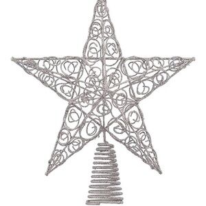 Silver Star Christmas Tree Topper